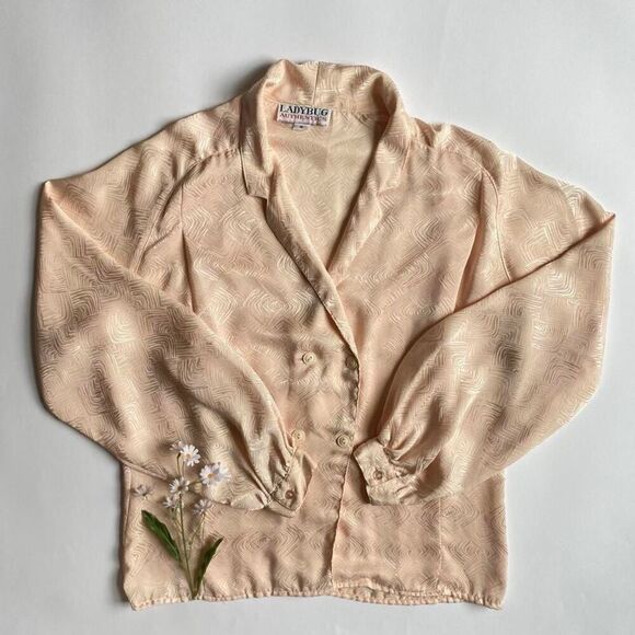 Vintage peach blouse - Picture 1 of 8